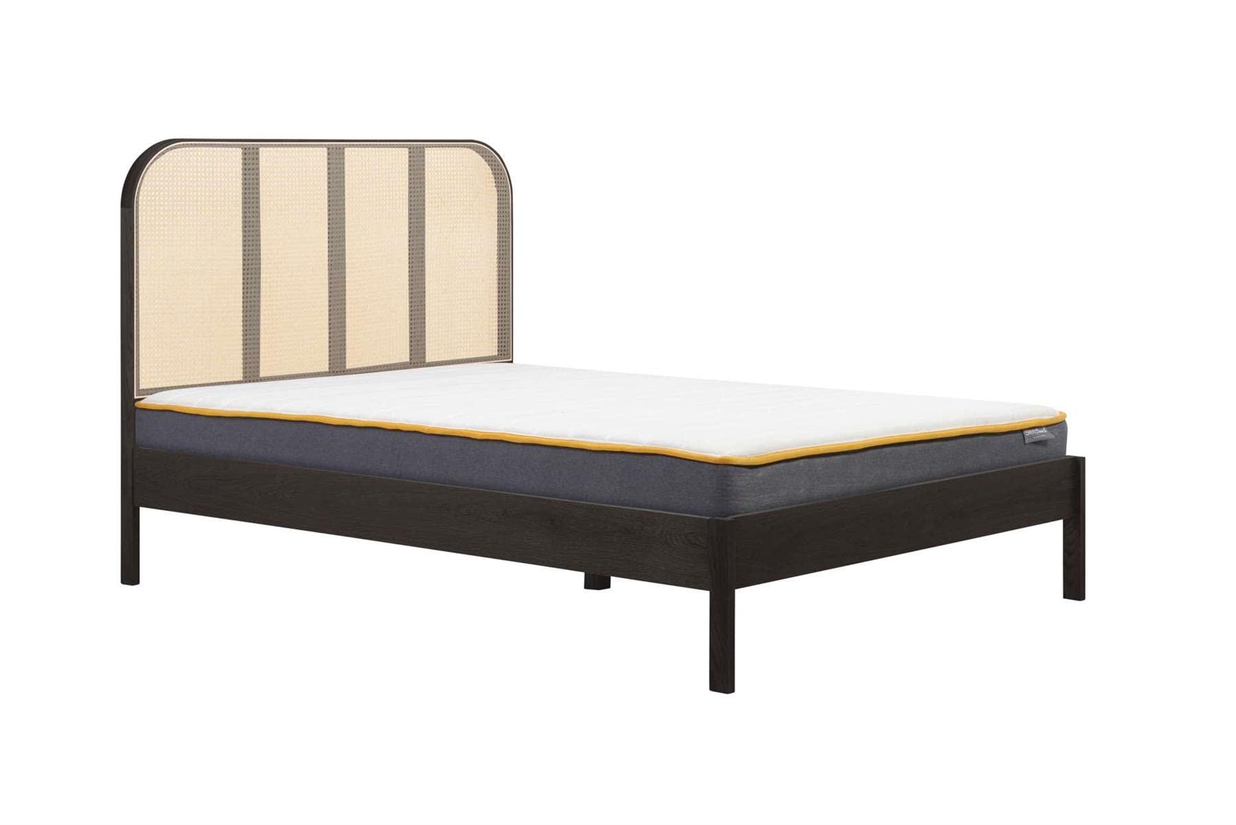 Birlea Rattan Double Bed Frame Margot 135Cm 4Ft6 Bedstead Black