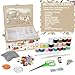 Sewing Box for Sewing Supplies Sewing Storage Organizer with Complete Hand Sewing Kit Tools, Wooden Sewing Basket with Removable Tray - Black White