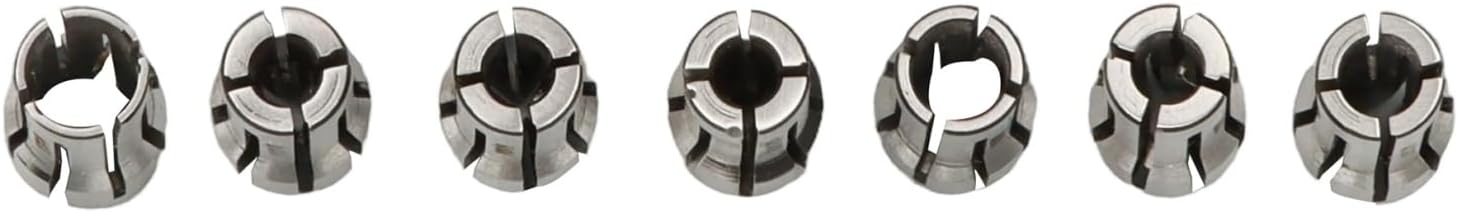 findmall DA300 7Pcs Milling Collet Set 1/16" - 1/4" Double Angle Collet Set for Drilling, Tapping, and Grinding