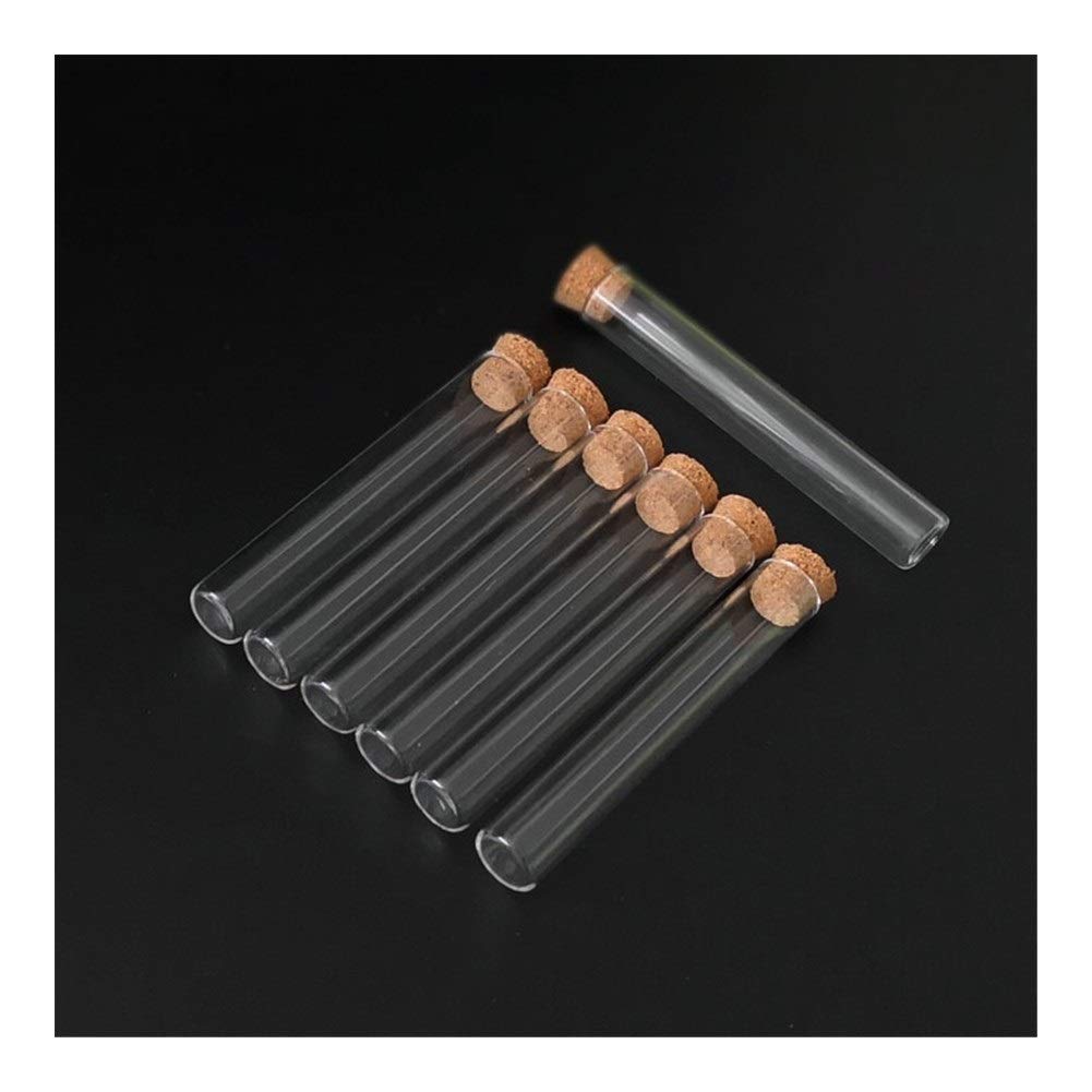 Małe probówki, 20 sztuk/paczka probówka z przezroczystego szkła, 12x75mm, z korkami, do szkolnych materiałów laboratoryjnych płaskie dno, łatwe w użyciu
