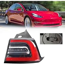 Dasbecan 3Pin Passenger Side Rear Tail Light Compatible With 2017-2023 Tesla Model 3 Outer Right Side Brake LED Tail Lamp Replaces# 1077398-00-G 1077398 Red Signal