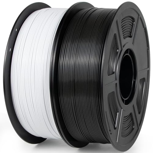 Image of iSANMATE ASA 3D Printer Filament 1.75mm 2KG (4.4lbs), UV & Weather Resistant 3D Printer Filament Perfect for Outdoor Functional Parts, Black+White