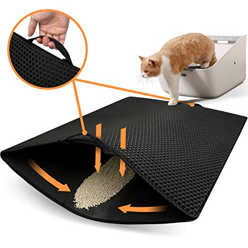 Polarduck Cat Litter Mat, 32” X 25”, Cat Litter Trapping Mat Extra Large, Honeycomb Double Layer