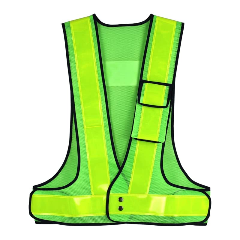 AAPIE Gilet Stradale della Polizia Gilet di Sicurezza Traspirante Gilet da Corsa in Rete con Tasca Gilet ad Alta visibilità Gita di Arrampicata Tempo Libero Quotidiano