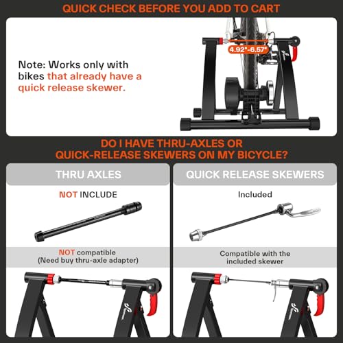 Image of Sportneer Bike Trainer - Magnetic Indoor Cycling Trainer Stand for 26-28 inch & 700C Wheels, 6 Resistance Levels Stationary Bike Stand with Quick Release Lever & Front Wheel Riser Block