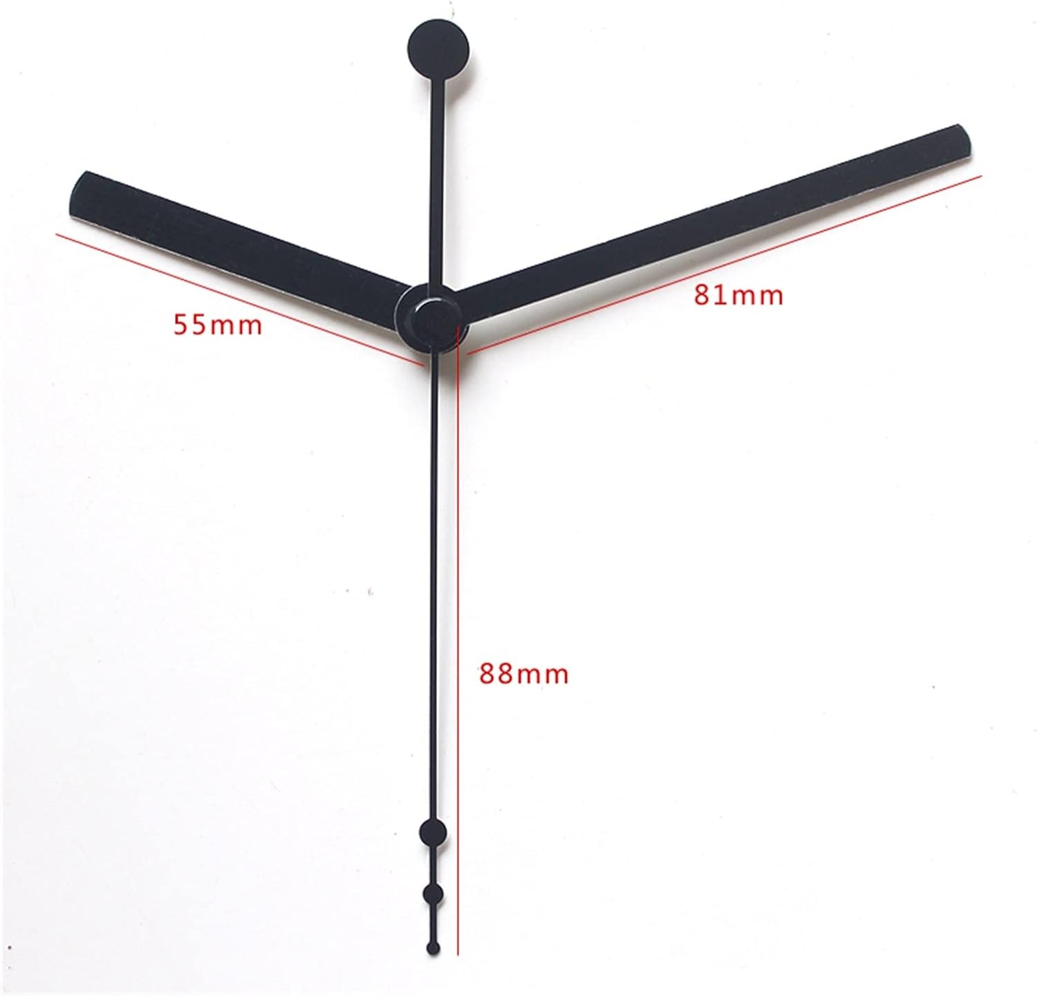 yaoqijie 100sets Shaft Hands 53 Clock Accessory DIY Black Hands Metal Aluminum Material Kits Lasting
