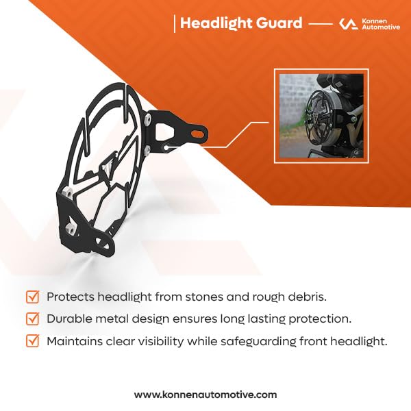 Image of Headlight Guard | Headlight Protector Grill | Guard Compatible with Triumph Speed 400 | speed T4 | Scrambler 400X | Scrambler 400XC (Black, Pack of 1)