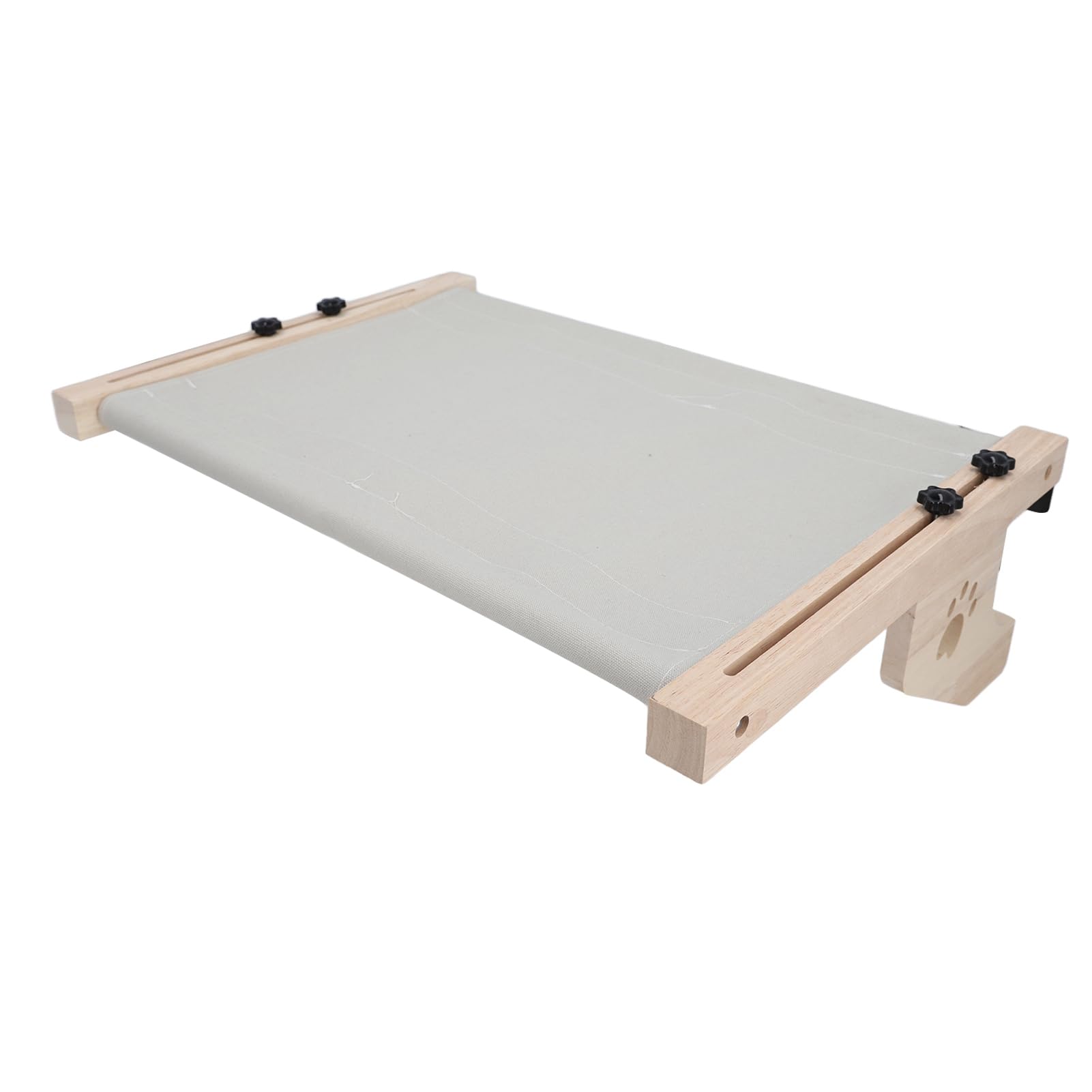 Solid Wood Cat Window Perch, Breathable Cloth Hanging Bed for Cats, Sturdy & Comfortable Resting Space, Reducing Spinal Pressure, for Indoor Cats, for Balconies, Windows or Bedside