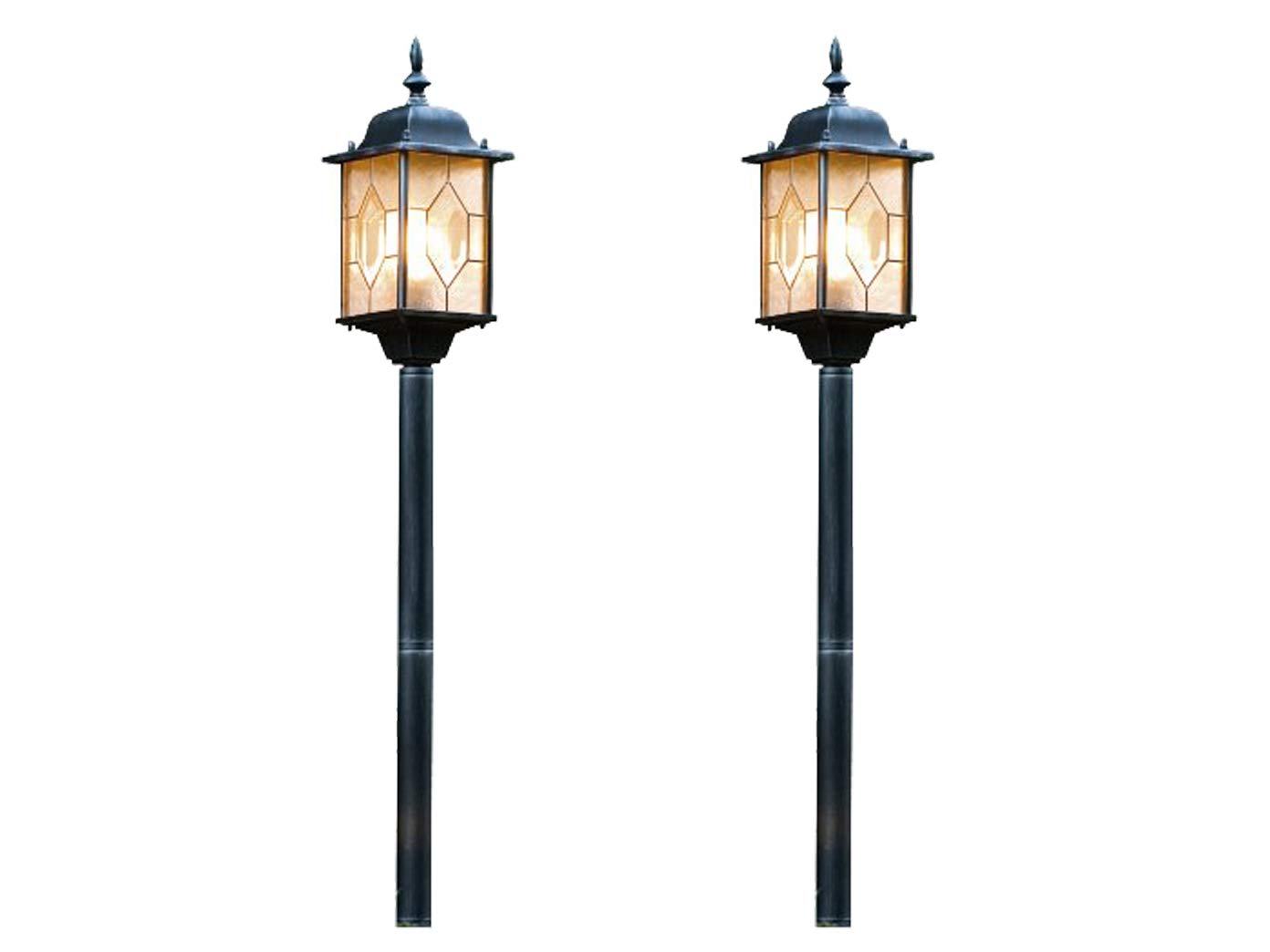 Konstsmide 2er-Set Wegeleuchten MILANO, E27, Bleikristalloptik, IP43, Höhe 115 cm 7245-759