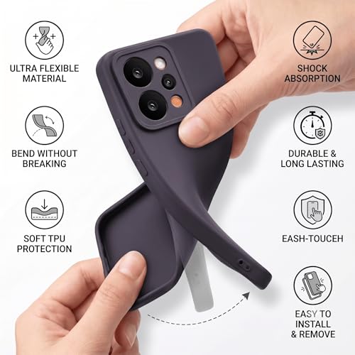 Image of FIRST MART Matte Silicone Back Cover for Realme P4 Power - Purple