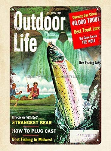 Outdoor Life 1961 �g���E�g�t�B�b�V���O ���^���u���L�Ŕ� ���j�[�N�ȉƂ̑��� ���� ���g�� �� �z�[�� �o�[ �p�u ���B���e�[�W �J�t�F ���� �T�C�Y�F200 mmx 300 mm