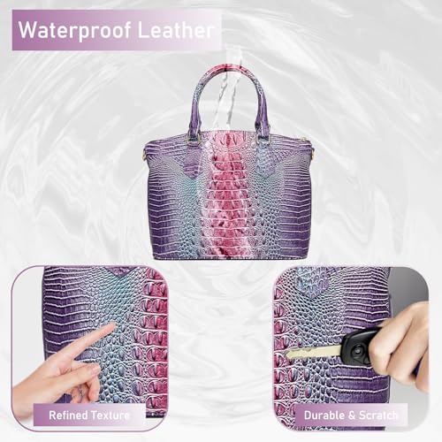 Image of Makcr Joacbv Women Purse Satchel Bag Long Crossbody Classy Tote Bag Top Handle Vegan Leather Ladies Handbags Embossed Pattern