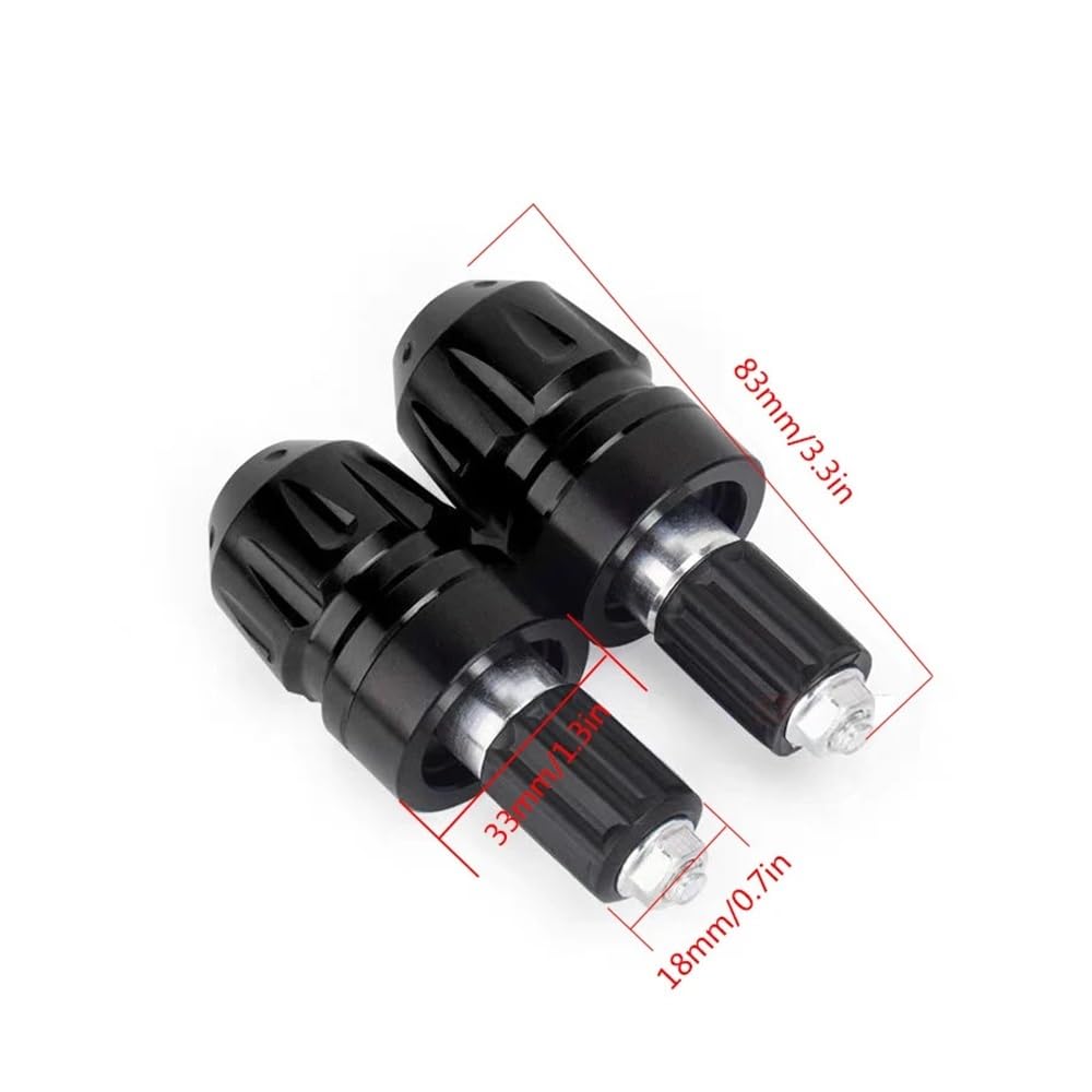 Puños universales para Manillar de Motocicleta, Tapones para Extremos, contrapeso, Accesorios estéticos Protectores(Black)