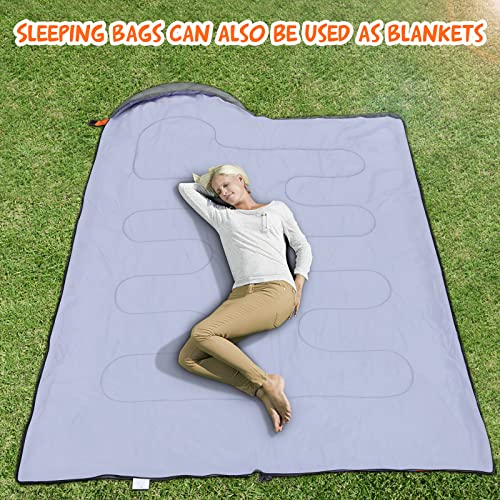Pystuvo Sleeping Bag for Adults,4 Season Sleeping Bag,Lightweight,Waterproof Indoor & Outdoor Use,Comfortable Sleeping Sackfor Kids,Teens & Adults for Hiking,Backpacking and Camping,Gray+Orange - Image 4