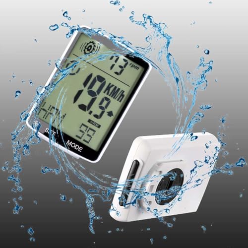 Pulsómetro inalámbrico, velocímetro y cadencia de pedaleo 3 en 1, cuentakilómetros LCD de la bicicleta de 2,8 pulgadas, exterior blanco, pantalla LCD de 2,8 pulgadas, ordenador de bicicleta con - imagen 8