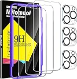 Milomdoi 3 Pack Screen Protector for Apple iPhone 14 Pro Max with 3 Pack Tempered Glass Camera Lens Protector, Ultra 9H Accessories, Case Friendly, Mounting Frame, 2.5D Curved, Transparent