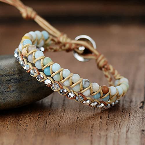 Bracelet bohème en cristal tressé main de haute qualité d'orfèvrerie