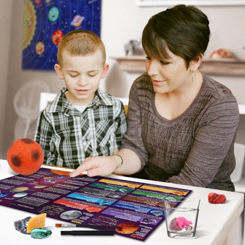 Image of PIBEX Gemstone Dig Kit, Dig up 15 Rocks & Minerals from Earth Moon Mars, Solar System Planets Geology Science Set, Space Rock Mining Toys for Kids, STEM Gift for Boys & Girls Age 6-8-12