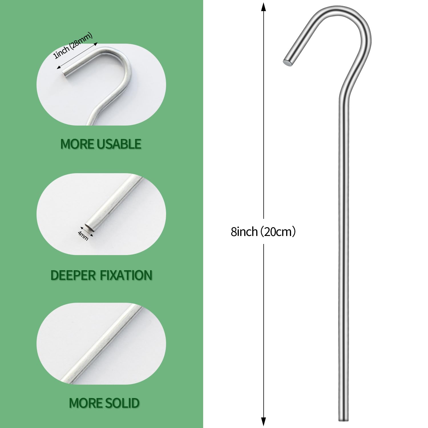 Estacas Barraca LEIFIDE - 150 Unidades - Metal 23cm - Para Camping