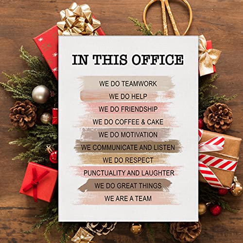 Motivational Teamwork Wall Art In This Office We Do Teamwork Canvas Print Inspirational Framed Diversity Painting For Office Home Wall & Tabletop Decor #TOP3