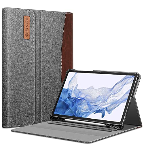 Fintie Hülle für Samsung Galaxy Tab S8 11 Zoll 2022/S7 11 Zoll 2020, Multi-Angle Viewing Folio Schutzhülle mit S Pen Halter, Dokumentenschlitzen, Auto Sleep/Wake, Braun