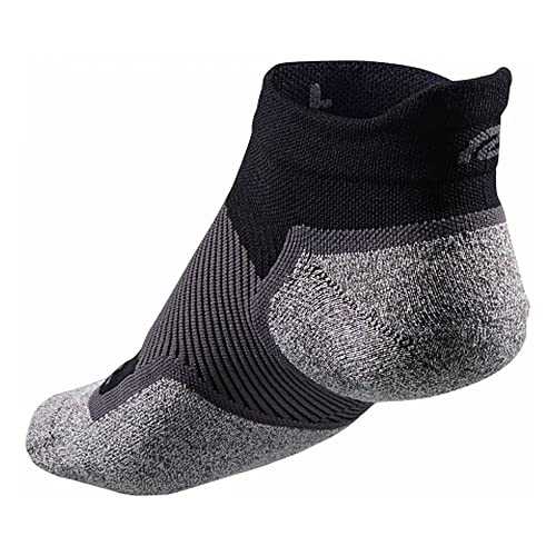 Road Runner Sports R-Gear OS1st Wide Ultimate Performance No Show Socks for Men and Women, Black, XL, (3 Pairs)2