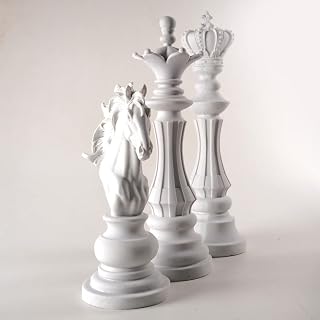 King, Queen and Knight Chess Sculpture Figurines Figurine Home Decor Modern Style Decor Home Decorations Rustic Home Decor Housewarming Gift Sculptures