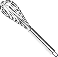Fuê Batedor de Claras em Aço Inox 30cm –Fouet Utensílio de Cozinha para Ovos, Massas e Molhos – Resistente, Leve e Higiênico – Batedor Manual Profissional Culinário Linha Premium