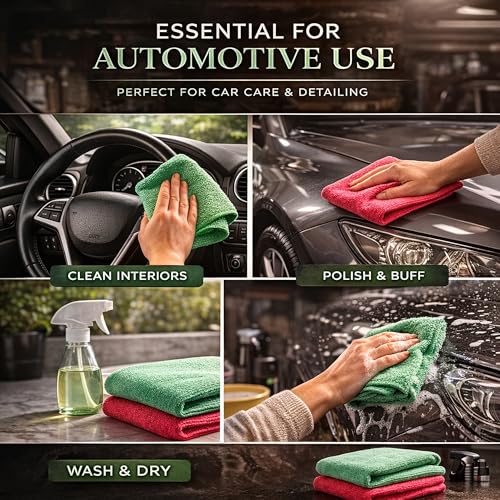 Image of Cutting EDGE 300 GSM Car Microfiber Cloth, Multicolor, 40x30 cm (Set of 2) | Material: Microfiber, 300 GSM, Small Size, Ideal for Car, Bike, Glass & Dashboard Cleaning, Soft, Lint-Free & Scratch-Free
