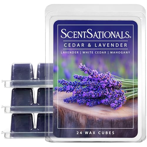 ScentSationals Cedar & Lavender Scented Wax Melts - Lavender, White Cedar, & Mahogany, 10oz (24 Cubes)