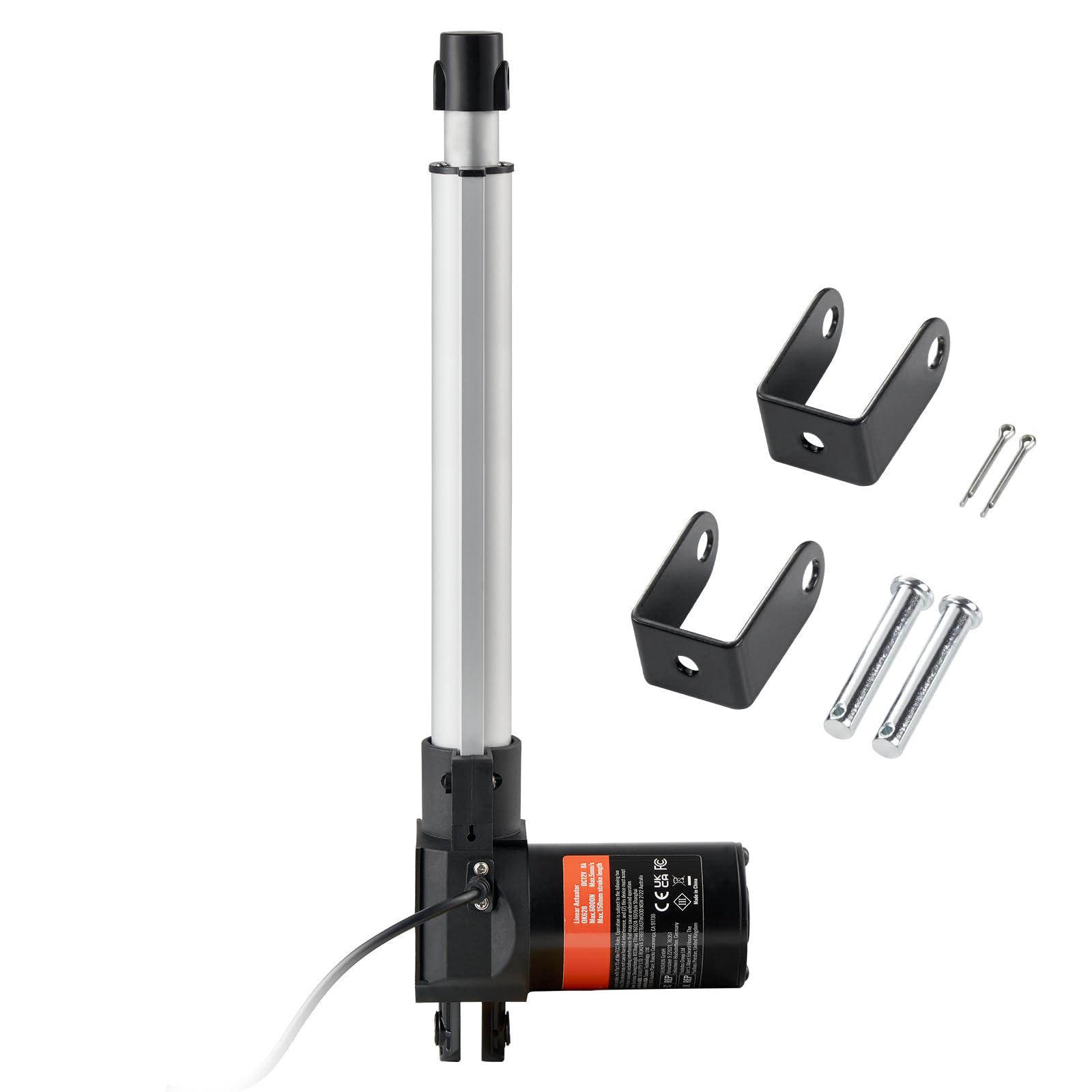 Happybuy Linear Actuator 12V,10 Inch Heavy Duty 1320lbs/6000N Linear Actuator,0.19"/s Linear Motion Actuator with Mounting Bracket & IP44 Protection