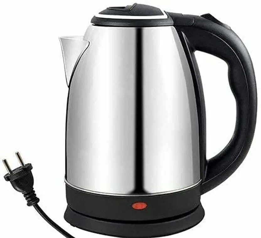 Stainless Steel Electric Kettle | 1350 Watt I Super Fast Boiling I 360° Power Base I 2 Litre, Silver and Black