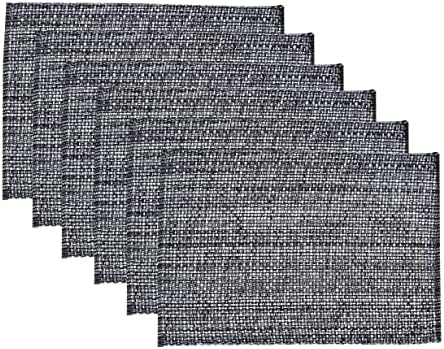 Urban Villa Placemats for Dining Table 100% Cotton Placemats 14''x20'' Over Sized Tablemats Set of 6 Placemats Black/White Two Tone Tablemats for Family Dinners Wedding Parties Everyday Use Placemats