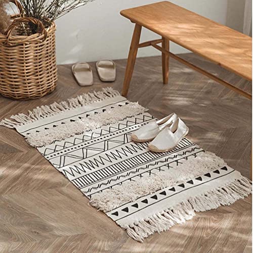 Jaemoose Alfombra De Algodón Con Mechones De Algodón, Lavable, Retro, Para Pasillo, Con Borlas, Estilo Bohemio, Marroquí, Para Salón, Dormitorio, Puerta De Entrada Blanco, 60 X 90 Cm Jaemoose Alfombra De Algodón Con Mechones De Algodón, Lavable, Retro, Para Pasillo, Con Borlas, Estilo Bohemio, Marroquí, Para Salón, Dormitorio, Puerta De Entrada Blanco, 60 X 90 Cm