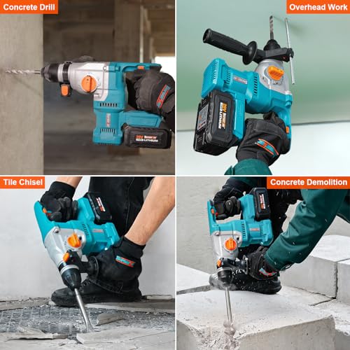 Berserker 20V Cordless 1-1/8 Inch Rotary Hammer Drill Sds-Plus Brushless Motor With Safety Clutch, 4.0Ah Lithium-Ion Battery Powered thumb #4
