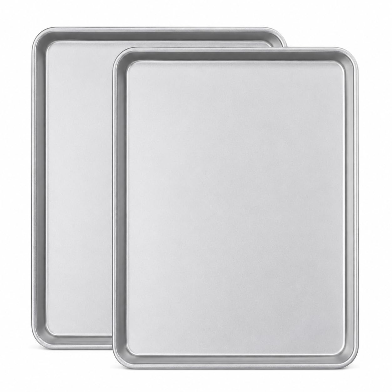 set of 2 carbon steel baking sheet toaster oven tray, non-stick cookie sheet pan, smooth coating heavy duty baking tray, easy clean carbon steel bakeware for oven, bread, pizza, roasting vegetables