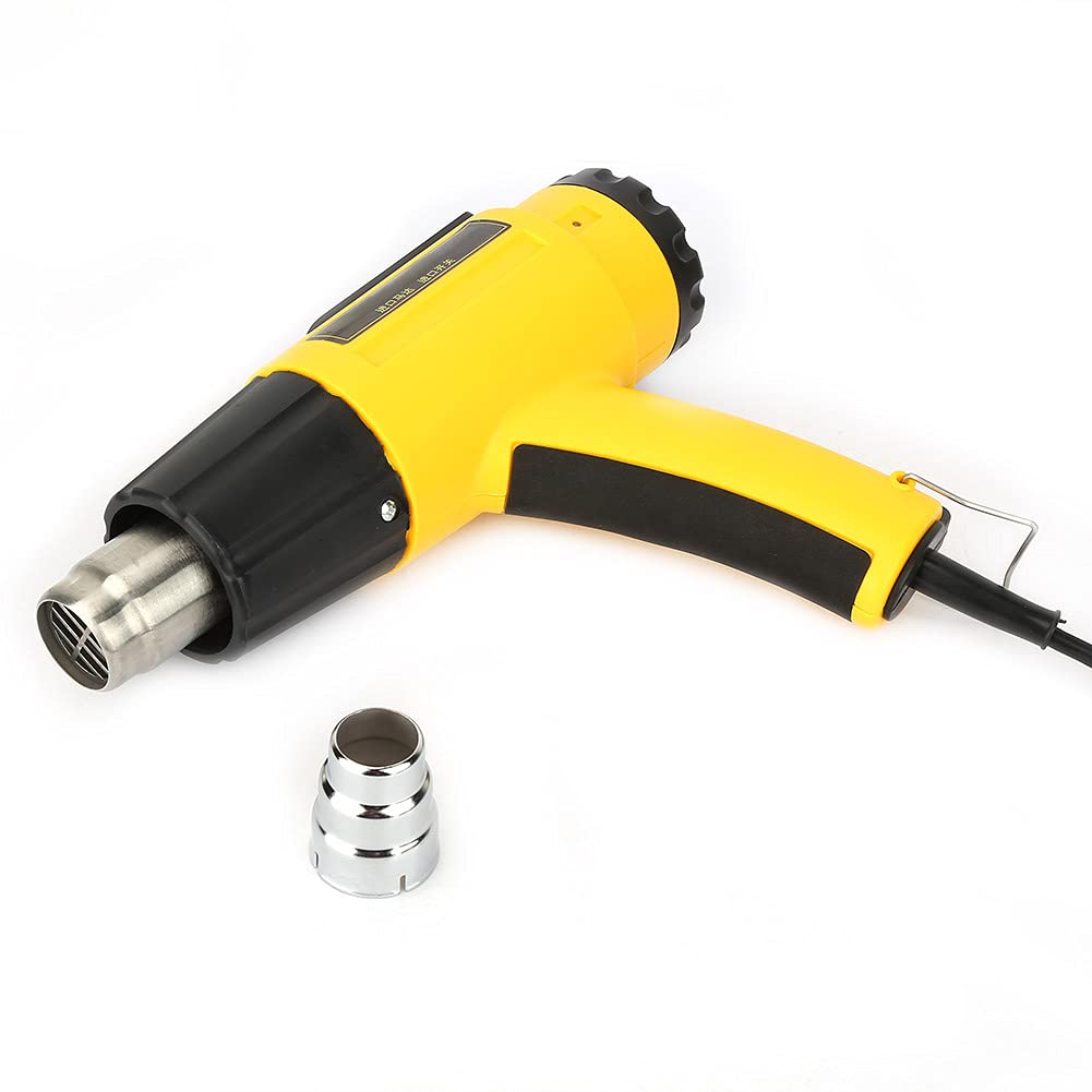 FTVOGUE Pistola de Aire Caliente Electrónica Herramienta de Soldadura de Aire Caliente con Núcleo Calefactor de Cerámica 2000 W Temperatura Dual 50 Hz Liviana para Envoltura Retráctil Decoración