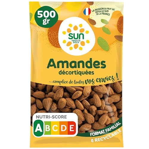 SUN - Amandes Décortiquées 500 g - 100% Naturelles non