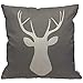 HGOD DESIGNS Kissenbezug Wald Hirsch Deer Kopf Grau Kissenhülle Haus Dekorativ Für Männer/Frauen/Jungen/Mädchen Wohnzimmer Schlafzimmer Sofa Stuhl Kissenbezüge 45X45cm