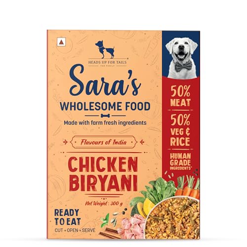 Image of Sara's Wholesome by HUFT Chicken Biryani Wet Dog Food - 300 gm (Pack of 3) | Human-Grade Ingredients | High-Protein, Natural & Preservative-Free | Suitable for Puppies & Adult Dogs