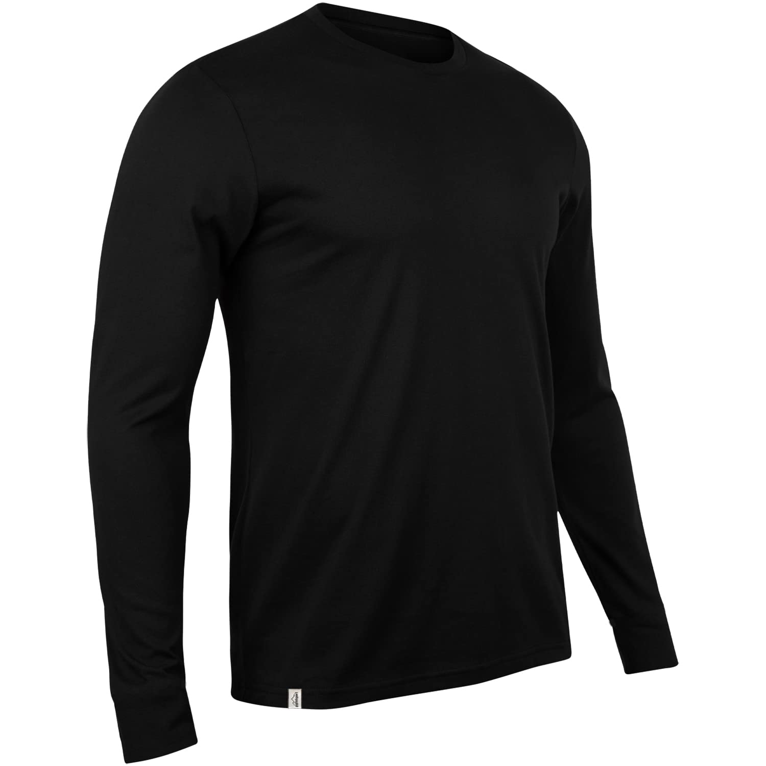 Merino Shirt - Camiseta térmica de manga larga I Camiseta térmica de 100% lana merino I Camiseta de manga larga para senderismo, deporte I para hombre, color negro