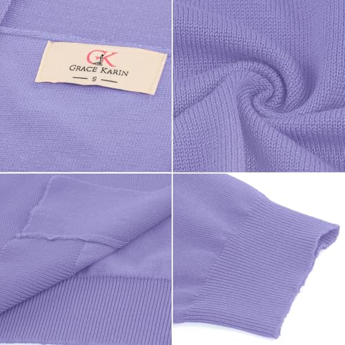 Image of GRACE KARIN Women Cardigan Sweaters Lightweight Knit Cropped Cardigans Trendy 3 /4 Sleeve Shrug Bolero S-3XL