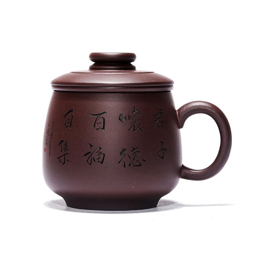 Tasse à thé Tasse à thé avec Couvercle filtrant intérieur, Tasse de Sable Violet, Tasse à thé de l'après-midi Faite à la Main, Tasse de Bureau 400 ML Tasses à thé réutilisables