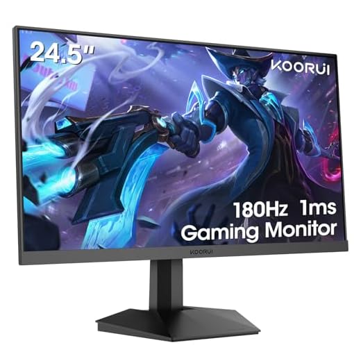 KOORUI 24.5 inch Gaming Monitor, FHD 1080P 144Hz/180Hz Frameless Computer Monitors, VA 1ms, sRGB 99%, Adpitive Sync, VESA, Display Port 1.2 & 2 x HDMI 1.4