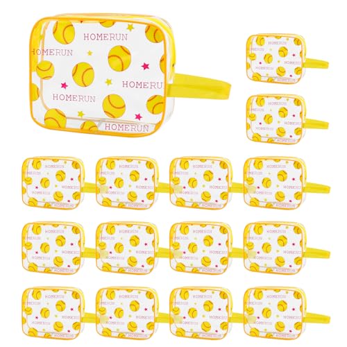 16PCS Softball Cosmetic Bag - Softball Gift Accessories Bags Goodie