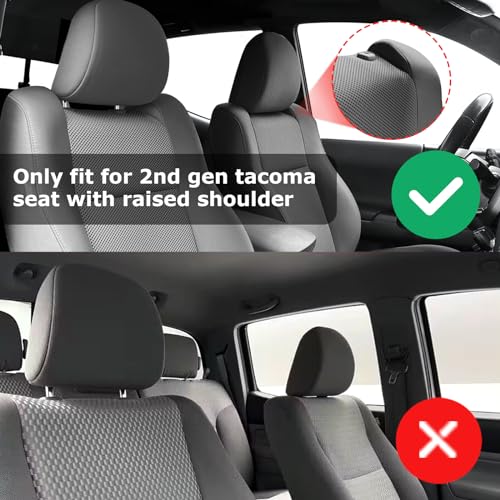 Image of Carlimeki Leather Seat Covers Custom Fit for Tacoma Gen 2nd (2005-2015) | For Double & Crew Cab only - Fits Base, PreRunner, TRD Pro - Fully Covered - Fit Like a Glove