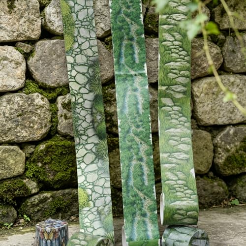 Image of Washi Tape Set,6 Rolls Vintage Stone Road Decorative Masking Tape,Self Adhesive Landscape Border Tape Stickers for Junk Journal,Journaling,Scrapbooking,DIY Craft(Stone Path)
