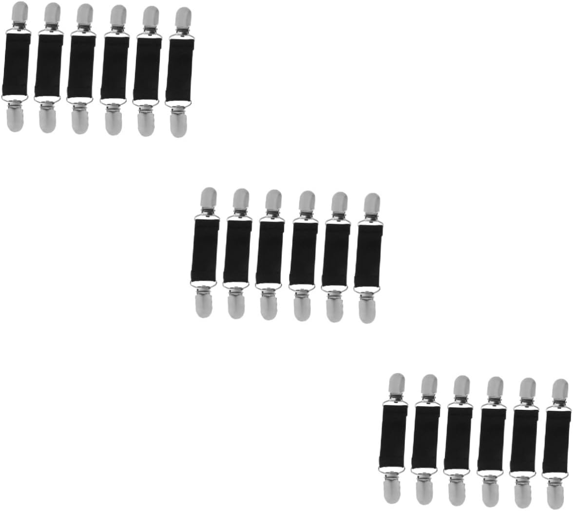 MAGICLULU 9pairs Black Cushion Grippers Multi-Purpose Non- Fasteners for Sofa Bed Sheet - Clips Fixed Buckles Elastic Alloy Holders for Secure Upholstery and Bedding