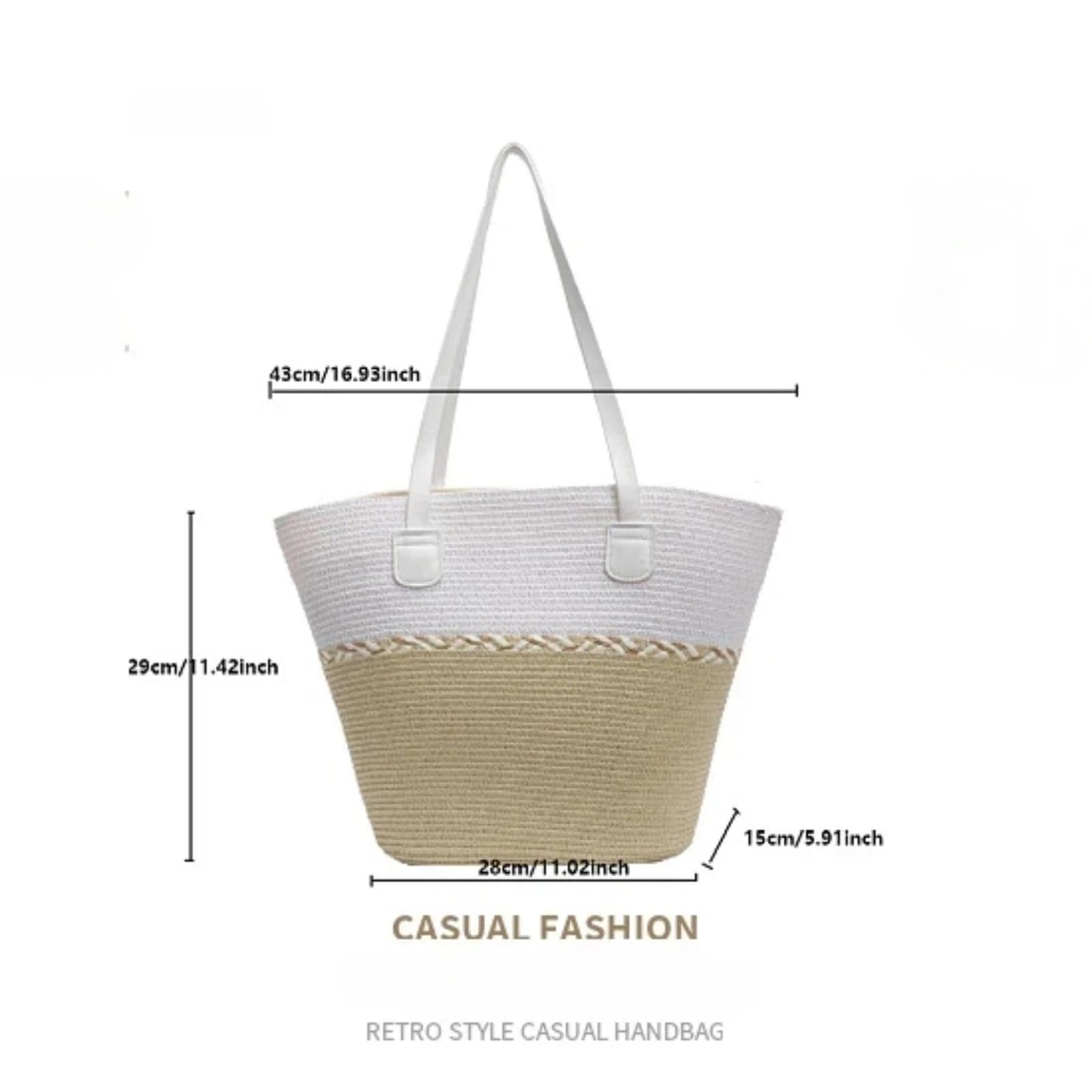Set Borsa Da Spiaggia In Paglia Intrecciata E Cappello Sole Tesa | Capiente borsa intrecciata con spallacci doppi, set coordinato ideale per spiaggia e viaggi all'aperto