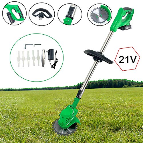 ECUTEE Portable Electric Cordless String Trimmer & Wheeled Edger, Handheld Trimmer, Grass Shear Electric, Lawn Trimmer, Garden Mower, Trimmer Cutter, Perfect for Leaves & Debris,21V